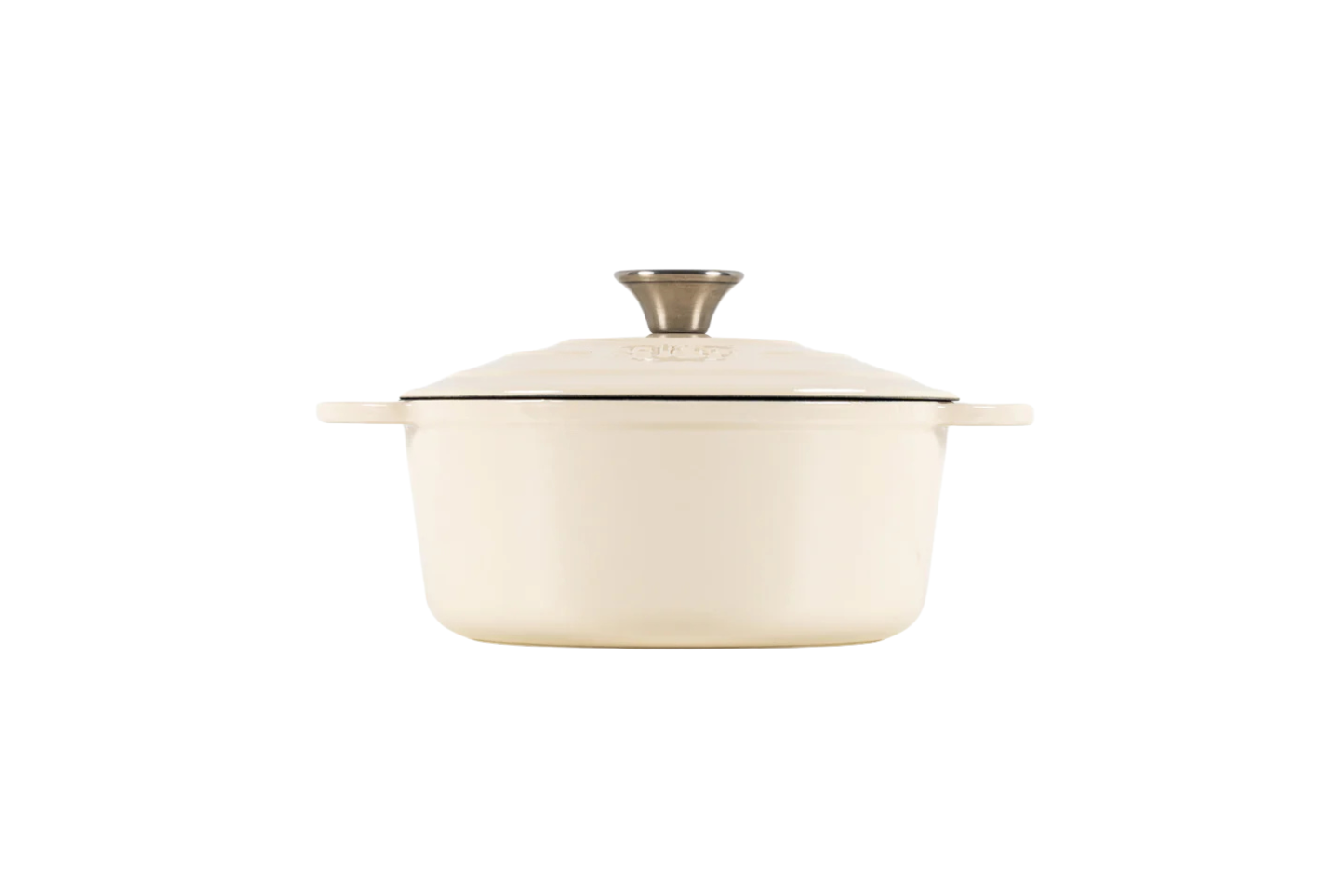 Cocotte ovalada de hierro fundido blanco de 3,35 litros