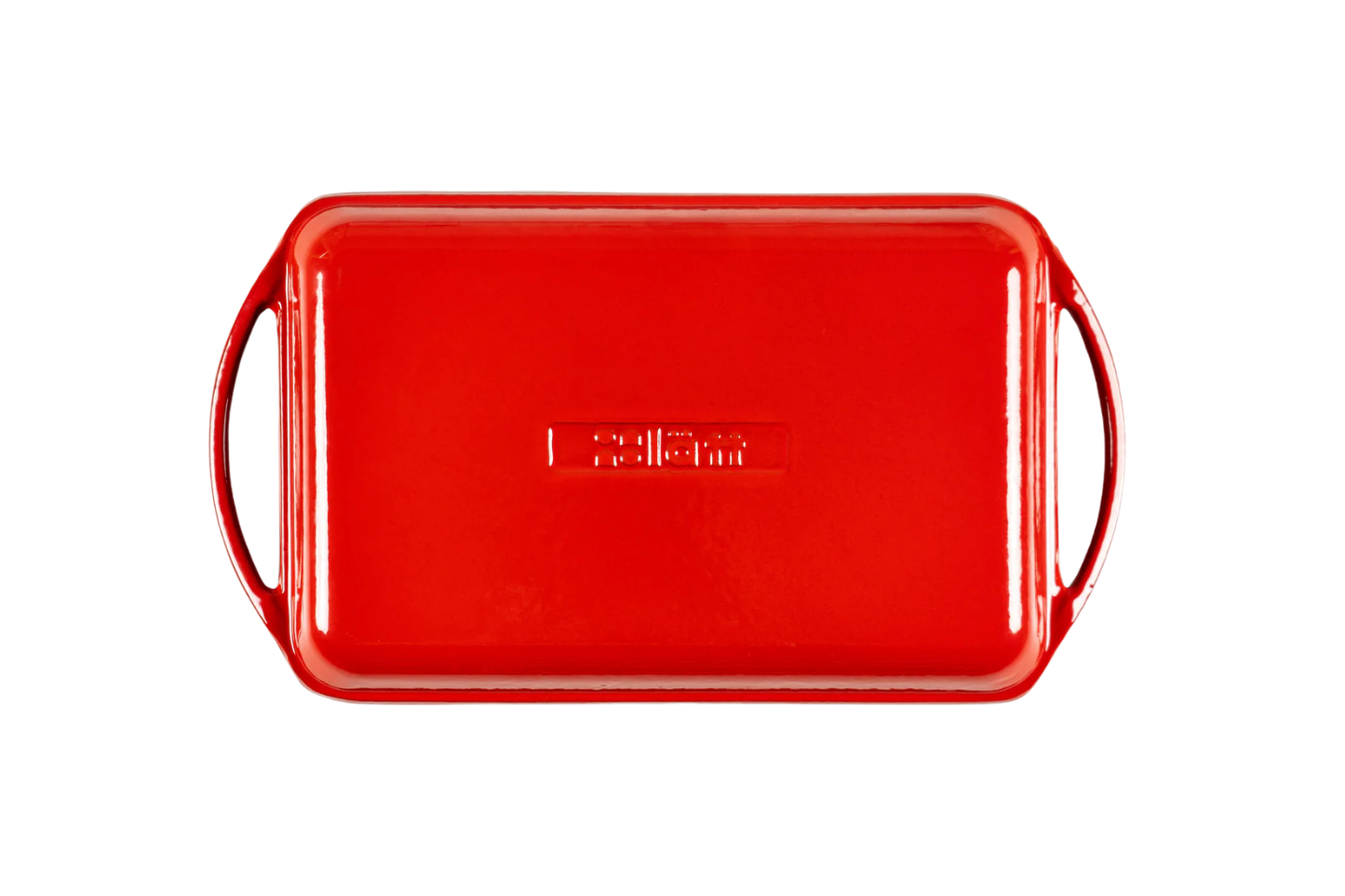 Grill antiadherente de hierro fundido rectangular rojo